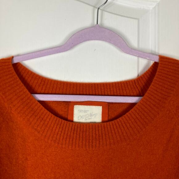 NWOT OLD NAVY Sweater L Cashmere Orange Red Round-Neck Ribbed-Edges Long-Sleeve - Picture 4 of 8